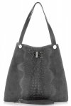 GEANȚĂ DIN PIELE shopper bag Vera Pelle gri 10477