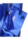 GEANȚĂ DIN PIELE shopper bag Genuine Leather denim 555