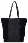 GEANȚĂ DIN PIELE shopper bag Vittoria Gotti bleumarin V2380