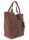GEANȚĂ DIN PIELE shopper bag Vittoria Gotti maro pământiu V10