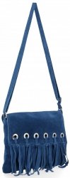GEANȚĂ DIN PIELE tip poștaș Vittoria Gotti denim V5859C