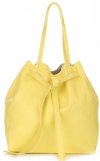 GEANȚĂ DIN PIELE shopper bag Genuine Leather verde de limetă 1158