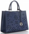 GEANȚĂ DIN PIELE cufăr Vittoria Gotti bleumarin V3093OD