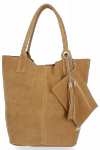 GEANȚĂ DIN PIELE shopper bag Vittoria Gotti albastru deschis V5190