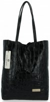 GEANȚĂ DIN PIELE shopper bag Vittoria Gotti negru V299COCO