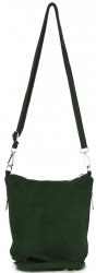 GEANȚĂ DIN PIELE tip poștaș Genuine Leather verde de sticlă 85A