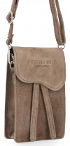 GEANȚĂ DIN PIELE universală Vittoria Gotti maro pământiu V6256C