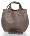 GEANȚĂ DIN PIELE shopper bag Vittoria Gotti maro pământiu VG804