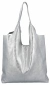 GENȚĂ DIN PIELE shopper bag Vittoria Gotti argint 165
