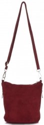 GEANȚĂ DIN PIELE tip poștaș Genuine Leather vișiniu 85A
