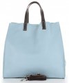 GEANȚĂ DIN PIELE universală Genuine Leather albastru deschis 691756