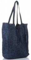GEANȚĂ DIN PIELE shopper bag Vittoria Gotti bleumarin VL299