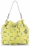 GEANȚĂ DIN PIELE shopper bag Vittoria Gotti verde de limetă V5867