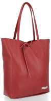 GEANȚĂ DIN PIELE shopper bag Vittoria Gotti vișiniu V21E