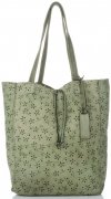 GEANȚĂ DIN PIELE shopper bag Vittoria Gotti verde VL299