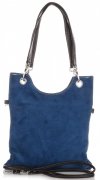GEANȚĂ DIN PIELE tip poștaș Genuine Leather albastru 222