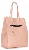 GEANȚĂ DIN PIELE shopper bag Vittoria Gotti roz de pudră V8622