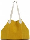 GEANȚĂ DIN PIELE shopper bag Vittoria Gotti galben V3076