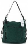 GEANȚĂ DIN PIELE rucsac Vittoria Gotti verde de sticlă V1670C
