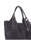 GEANȚĂ DIN PIELE shopper bag Vittoria Gotti grafit V10