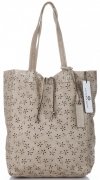 GEANȚĂ DIN PIELE shopper bag Vittoria Gotti bej VL299
