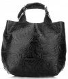 GEANȚĂ DIN PIELE shopper bag Genuine Leather negru K216