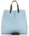 GEANȚĂ DIN PIELE universală Genuine Leather albastru deschis 691756