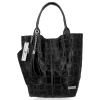 GEANȚĂ DIN PIELE shopper bag Vittoria Gotti negru B22