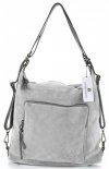 GEANȚĂ DIN PIELE rucsac Vittoria Gotti gri deschis V1670C