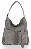 GEANȚĂ DIN PIELE shopper bag Roberto Ricci gri 19145