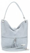 GEANȚĂ DIN PIELE shopper bag Vittoria Gotti albastru deschis V3821