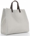 GEANȚĂ DIN PIELE universală Genuine Leather gri deschis 691756