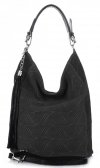 GEANȚĂ DIN PIELE shopper bag Genuine Leather negru G100