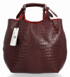 GEANȚĂ DIN PIELE shopper bag Vittoria Gotti vișiniu VG804