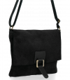 GEANȚĂ DIN PIELE tip poștaș Vittoria Gotti negru V2376