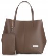 GEANȚĂ DIN PIELE shopper bag Vittoria Gotti maro pământiu V8