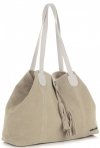 GEANȚĂ DIN PIELE shopper bag Vittoria Gotti bej V3076