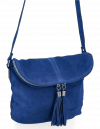 GEANȚĂ DIN PIELE tip poștaș Vittoria Gotti cobalt DB20