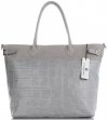 GEANȚĂ DIN PIELE shopper bag Vittoria Gotti gri deschis V691622