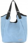 GEANȚĂ DIN PIELE shopper bag Vittoria Gotti albastru deschis V80050