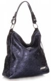 Kožené kabelka shopper bag Vittoria Gotti tmavo modrá V23