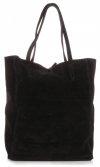 Kožené kabelka shopper bag Vera Pelle čierna 601