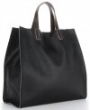 Kožené kabelka univerzálna Genuine Leather čierna 691756