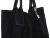 Kožené kabelka shopper bag Genuine Leather čierna 801