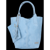 Kožené kabelka shopper bag Vittoria Gotti svetlo modrá B23