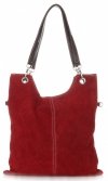 Kožené kabelka listonoška Genuine Leather bordová 517