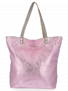Kožené kabelka shopper bag Vittoria Gotti ružová B24