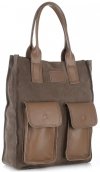Kožené kabelka shopper bag Vittoria Gotti zemitá V27A