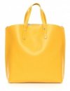 Kožené kabelka shopper bag Genuine Leather žltá 6047