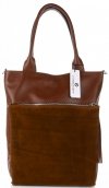Kožené kabelka shopper bag Vittoria Gotti hnedá V270